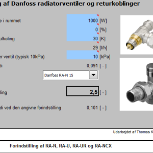 Forindstilling af Danfoss-,TA- og Børma radiatorventiler